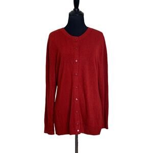 Croft & Barrow red long sleeves cardigan sweater size M